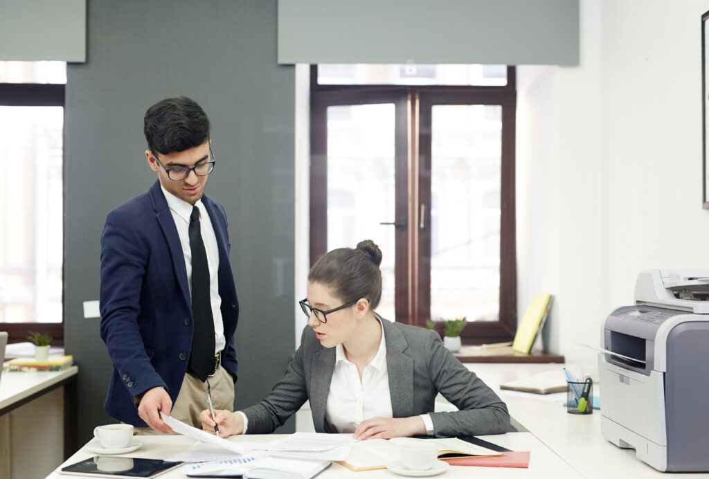 Employees taking part in a corporate learning and development workshop
